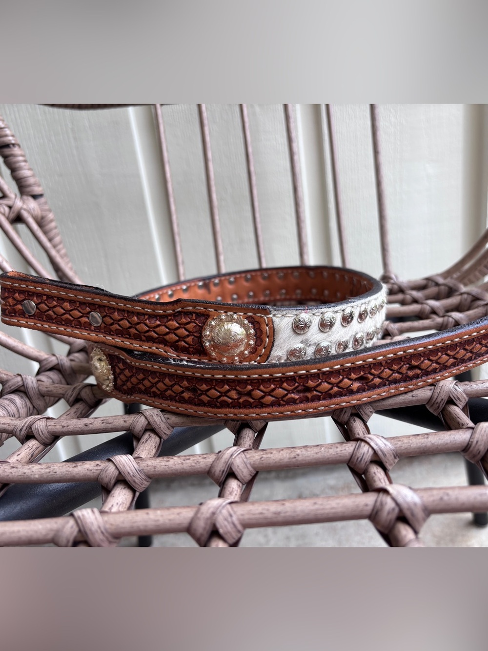 double J Saddlery Western Stud Belt with Decorative Conchos